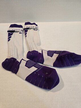 Socks Men's Nike Vapor "Fast is Faster" White Purple Dri-Fit Above the Calf XL